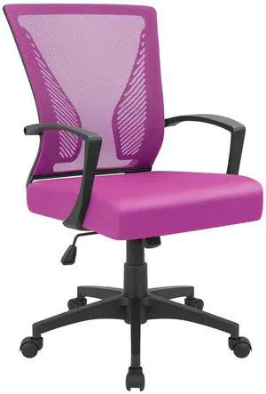 Office Chair Ergonomic Computer Desk Mesh Chair Mid Back Swivel Lumbar Support with Armrest (1, Pink) Office Chair Ergonomic Computer Desk Mesh Chair Mid Back Swivel Lumbar Support with Armrest (1, Pink)