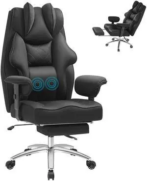 Massage Office Chair with Foot Rest for Heavy People, Big and Tall Ergonomic Desk Chair 400LBS Reclining High Back Executive Chair with Adjustable Armrests (Mesh, Black) Massage Office Chair with Foot Rest for Heavy People, Big and Tall Ergonomic Desk Chair 400LBS Reclining High Back Executive Chair with Adjustable Armrests (Mesh, Black)