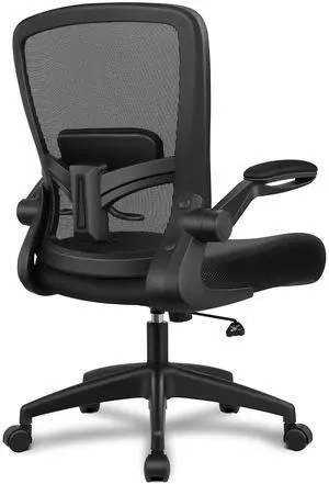 Office Chair, Ergonomic Desk Chair Breathable Mesh Chairs Adjustable High Back Lumbar Support Flip-up Armrests, Executive Rolling Swivel Comfy Computer Chairs Home Office Black Office Chair, Ergonomic Desk Chair Breathable Mesh Chairs Adjustable High Back Lumbar Support Flip-up Armrests, Executive Rolling Swivel Comfy Computer Chairs Home Office Black