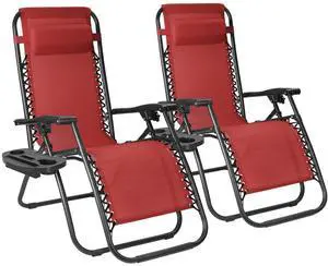 Patio Zero Gravity Chair Outdoor Folding Lounge Chair Recliners Adjustable Lawn Lounge Chair with Pillow for Poolside, Yard and Camping (Red) Patio Zero Gravity Chair Outdoor Folding Lounge Chair Recliners Adjustable Lawn Lounge Chair with Pillow for Poolside, Yard and Camping (Red)
