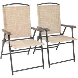 Patio Chairs Outdoor Chairs Set of 2 Portable Folding Sling Chair for Lawn Camping Yard Beach Patio Chairs Outdoor Chairs Set of 2 Portable Folding Sling Chair for Lawn Camping Yard Beach