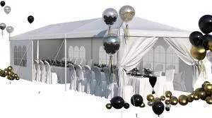 10x30FT Party Tent, Heavy Duty Outdoor Canopy Wedding Tent with 8 Sidewalls & UV Protection, Waterproof Portable Gazebo Shelter for Commercial Events, Backyard, Patio, White 10x30FT Party Tent, Heavy Duty Outdoor Canopy Wedding Tent with 8 Sidewalls & UV Protection, Waterproof Portable Gazebo Shelter for Commercial Events, Backyard, Patio, White