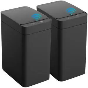 2.5 Gal Bathroom Trash Cans with Lid Set of 2, Small Smart Wastebaskets, Motion Sensor, Waterproof Plastic Trash Bins for Office, Kitchen, Office (2, Black) 2.5 Gal Bathroom Trash Cans with Lid Set of 2, Small Smart Wastebaskets, Motion Sensor, Waterproof Plastic Trash Bins for Office, Kitchen, Office (2, Black)