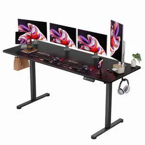 Electric Standing Desk, 63 x 24 Inches Sit Stand up Desk, Sit Stand Height Adjustable Home Office Desk with 4 Height Position Memory (Black, 63) Electric Standing Desk, 63 x 24 Inches Sit Stand up Desk, Sit Stand Height Adjustable Home Office Desk with 4 Height Position Memory (Black, 63)