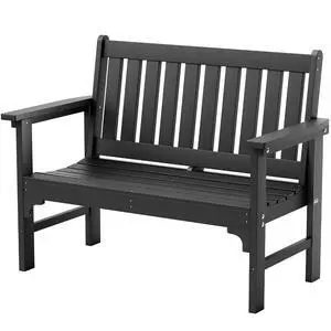Outdoor Garden Bench,2-Person Heavy Duty Ergonomic Outside Benches Weatherproof with 700 lbs Capacity,Ideal for Patio, Porch, Backyard, Black Outdoor Garden Bench,2-Person Heavy Duty Ergonomic Outside Benches Weatherproof with 700 lbs Capacity,Ideal for Patio, Porch, Backyard, Black