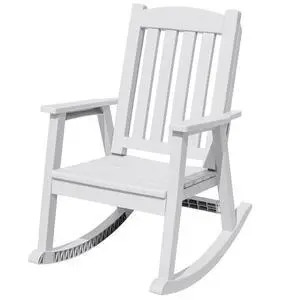 Outdoor Rocking Chairs, PP Material Patio Rocking Chairs All Weather Resistant, Heavy Duty Rockers with High Back for Patio Backyard Porch (White) Outdoor Rocking Chairs, PP Material Patio Rocking Chairs All Weather Resistant, Heavy Duty Rockers with High Back for Patio Backyard Porch (White)