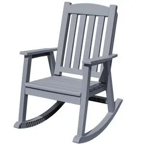 Outdoor Rocking Chairs, PP Material Patio Rocking Chairs All Weather Resistant, Heavy Duty Rockers with High Back for Patio Backyard Porch (Gray) Outdoor Rocking Chairs, PP Material Patio Rocking Chairs All Weather Resistant, Heavy Duty Rockers with High Back for Patio Backyard Porch (Gray)