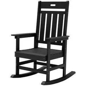 Outdoor Rocking Chair, Weather Resistant Patio Rocker with High Back and Wide Armrests, Heavy Duty 350 lbs Capacity, Smooth Gliding for Porch Backyard Garden, Low Maintenance Outdoor Rocking Chair, Weather Resistant Patio Rocker with High Back and Wide Armrests, Heavy Duty 350 lbs Capacity, Smooth Gliding for Porch Backyard Garden, Low Maintenance