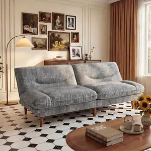 Adjustable Futon Sofa Bed, 66 Loveseat with Adjustable Armrest & Backrest, Modern Convertible Futon Couch for Small Space, Studio, Apartment, Guest Room (Leathaire, Light Gray) Adjustable Futon Sofa Bed, 66 Loveseat with Adjustable Armrest & Backrest, Modern Convertible Futon Couch for Small Space, Studio, Apartment, Guest Room (Leathaire, Light Gray)