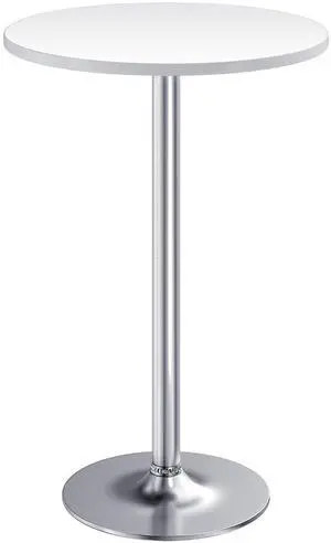 Bistro Pub Table Round Bar Height Cocktail Table for Home Bar, Round Bar Tables for Party, Dining Room, Living Room and Wedding, Metal Base MDF Top, 40.6 Inch Height (1, White-2) Bistro Pub Table Round Bar Height Cocktail Table for Home Bar, Round Bar Tables for Party, Dining Room, Living Room and Wedding, Metal Base MDF Top, 40.6 Inch Height (1, White-2)
