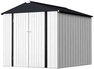 6 x 4 FT Shed Outdoor Storage Shed Metal Garden Shed with Lockable Door Outside Waterproof Tool Shed for Backyard, Patio, Lawn (White) 6 x 4 FT Shed Outdoor Storage Shed Metal Garden Shed with Lockable Door Outside Waterproof Tool Shed for Backyard, Patio, Lawn (White)