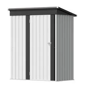 5x3 FT Storage Shed Waterproof Metal Garden Shed with Lockable Door Utility Tool Shed Outdoor Storage for Backyard, Patio and Lawn, White 5x3 FT Storage Shed Waterproof Metal Garden Shed with Lockable Door Utility Tool Shed Outdoor Storage for Backyard, Patio and Lawn, White