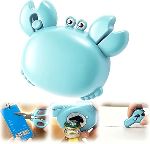Magnetic Multifunctional Bottle Opener for Fridge, 4-in-1 Crab Bottle Opener Retractable Safe Package Cutter Folding Scissors Fridge Decor for Home & Office Blue 1 Pack Magnetic Multifunctional Bottle Opener for Fridge, 4-in-1 Crab Bottle Opener Retractable Safe Package Cutter Folding Scissors Fridge Decor for Home & Office Blue 1 Pack