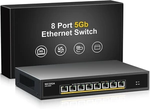 8 Port 5G Ethernet Switch Unmanaged,with 8X 5Gb Base-T Ports, NICGIGA 5Gbps Network Switch Easy for 5G NAS,PC,WiFi7 Router,5Gbe Adapter/NIC. Desktop or 19-inch Rack Mount, Plug and Play. 8 Port 5G Ethernet Switch Unmanaged,with 8X 5Gb Base-T Ports, NICGIGA 5Gbps Network Switch Easy for 5G NAS,PC,WiFi7 Router,5Gbe Adapter/NIC. Desktop or 19-inch Rack Mount, Plug and Play.