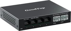 6-Port 2.5Gb Managed Switch: 4 x 2.5G RJ45 + 2 x 10G SFP+, Metal Housing,2.5 Gigabit Ethernet Switch | VLAN/QOS/LACP/DHCP | Fanless | Multi-Gigabit Network Switch for Home Lab 6-Port 2.5Gb Managed Switch: 4 x 2.5G RJ45 + 2 x 10G SFP+, Metal Housing,2.5 Gigabit Ethernet Switch | VLAN/QOS/LACP/DHCP | Fanless | Multi-Gigabit Network Switch for Home Lab