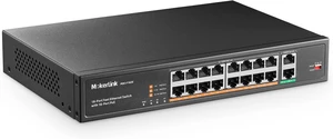 MokerLink 16 Port PoE Switch with 2 Gigabit Uplink Ethernet Port, 250W High Power, Support IEEE802.3af/at, Rackmount Unmanaged Plug and Play MokerLink 16 Port PoE Switch with 2 Gigabit Uplink Ethernet Port, 250W High Power, Support IEEE802.3af/at, Rackmount Unmanaged Plug and Play