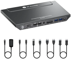 AV Access KVM Switch 2 Monitors 2 Computers, 4K@60Hz KVM Docking Station,100W PD, Gigabit Ethernet, EDID, USB 3.0, SD Card, Dual Monitor KVM Switch for Laptop & Desktop PC, Ideal for Home Office AV Access KVM Switch 2 Monitors 2 Computers, 4K@60Hz KVM Docking Station,100W PD, Gigabit Ethernet, EDID, USB 3.0, SD Card, Dual Monitor KVM Switch for Laptop & Desktop PC, Ideal for Home Office