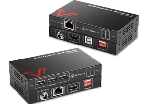 AV Access 4K HDMI USB KVM Extender TCP/IP Over Single Cat5e/6/6a/7 to 390ft,1080P@120Hz, Plug & Play, Keyboard & Mouse Over Network, Zero Latency, 3 Ports USB Hub, DIP up to 16 Sets AV Access 4K HDMI USB KVM Extender TCP/IP Over Single Cat5e/6/6a/7 to 390ft,1080P@120Hz, Plug & Play, Keyboard & Mouse Over Network, Zero Latency, 3 Ports USB Hub, DIP up to 16 Sets