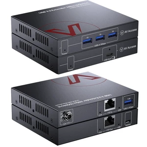 AV Access USB 3.0 Extender Over Ethernet Cat6/Cat7 330ft (100m), 5Gbps,USB 3.2 Gen1 USB-C Host to 4-Port USB-A Extender Kit, Long Range USB Over Ethernet, No Driver, for Windows/Linux/macOS AV Access USB 3.0 Extender Over Ethernet Cat6/Cat7 330ft (100m), 5Gbps,USB 3.2 Gen1 USB-C Host to 4-Port USB-A Extender Kit, Long Range USB Over Ethernet, No Driver, for Windows/Linux/macOS
