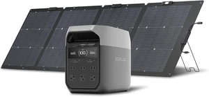 Solar Generator Delta 3 with 220W Bifacial Panel, 1024Wh 1800W,Portable Power Station, LFP Battery 1800W AC/100W USB-C Output, Full Charge in 56 Min for Home Backup Power, Camping & RVs Solar Generator Delta 3 with 220W Bifacial Panel, 1024Wh 1800W,Portable Power Station, LFP Battery 1800W AC/100W USB-C Output, Full Charge in 56 Min for Home Backup Power, Camping & RVs