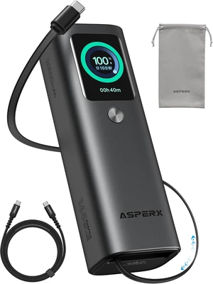 Laptop Power Bank, 165W 20,000mAh Retractable Cable Aluminum Unibody,TFT Display Portable Charger Power Bank, Battery Bank for MacBook Pro/Air/iPhone 18 Pro/iPad/S26 Ultra/Dell/HP(TSA-Approved) Laptop Power Bank, 165W 20,000mAh Retractable Cable Aluminum Unibody,TFT Display Portable Charger Power Bank, Battery Bank for MacBook Pro/Air/iPhone 18 Pro/iPad/S26 Ultra/Dell/HP(TSA-Approved)