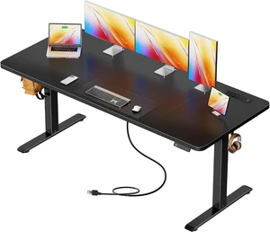 Huuger 63 X 24 Inch Electric Standing Desk with Power Outlets and USB-C Port, Height Adjustable Desk, Sit Stand Desk for Home Office, Computer & Gaming Desk with 3 Presets, Stable Steel Frame, Black Huuger 63 X 24 Inch Electric Standing Desk with Power Outlets and USB-C Port, Height Adjustable Desk, Sit Stand Desk for Home Office, Computer & Gaming Desk with 3 Presets, Stable Steel Frame, Black