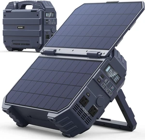 1600W (3200W Peak) Portable Power Station with Built-in Solar Panel,1024Wh LiFePO4 Battery, USB-C 100W Fast Charging, Solar Generator for Camping, RV, Home Backup, Emergency and power outages 1600W (3200W Peak) Portable Power Station with Built-in Solar Panel,1024Wh LiFePO4 Battery, USB-C 100W Fast Charging, Solar Generator for Camping, RV, Home Backup, Emergency and power outages