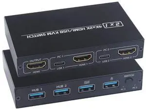 AM-KVM 201CL 2-in-1 HDMI/USB KVM Switch Support HD 2K*4K 2 Hosts Share 1 Monitor/Keyboard& Mouse Set AM-KVM 201CL 2-in-1 HDMI/USB KVM Switch Support HD 2K*4K 2 Hosts Share 1 Monitor/Keyboard& Mouse Set