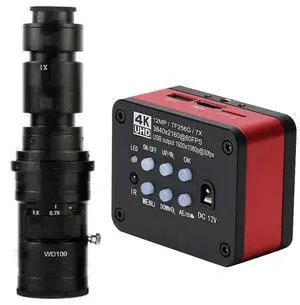 4K UHD FHD 60FPS Microscope Camera Industrial Electronic Video Digital Microscope & 500X C-Mount Lens - Red 4K UHD FHD 60FPS Microscope Camera Industrial Electronic Video Digital Microscope & 500X C-Mount Lens - Red