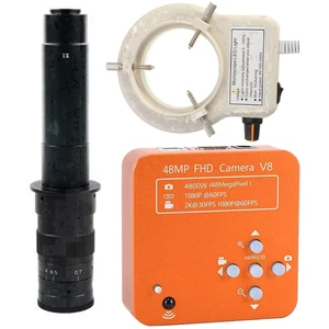 48MP 1080P 60FPS HDMI USB Industrial Electronic Digital Microscope Camera for Phone Repair & 300X C-Mount Lens Whit 56-LED Adjustable Ring Light 48MP 1080P 60FPS HDMI USB Industrial Electronic Digital Microscope Camera for Phone Repair & 300X C-Mount Lens Whit 56-LED Adjustable Ring Light
