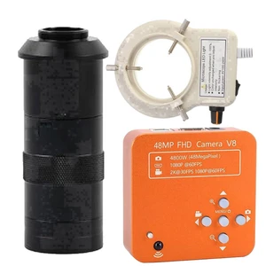 48MP 1080P 60FPS HDMI USB Industrial Electronic Digital Microscope Camera for Phone Repair & 100X C-Mount Lens Whit 56-LED Adjustable Ring Light 48MP 1080P 60FPS HDMI USB Industrial Electronic Digital Microscope Camera for Phone Repair & 100X C-Mount Lens Whit 56-LED Adjustable Ring Light