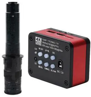 4K UHD FHD 60FPS Microscope Camera Industrial Electronic Video Digital Microscope & 300X C-Mount Lens - Red 4K UHD FHD 60FPS Microscope Camera Industrial Electronic Video Digital Microscope & 300X C-Mount Lens - Red