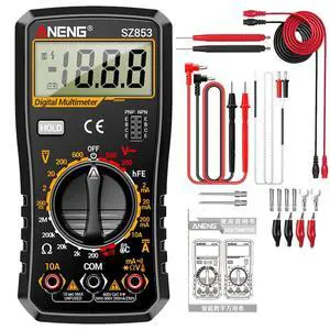 SZ853 Digital Multimeter Voltmeter 1999 Counts AC DC Voltage Current Resistance Temperature Tester with Buzzer Diode Test & Combination Line - Black SZ853 Digital Multimeter Voltmeter 1999 Counts AC DC Voltage Current Resistance Temperature Tester with Buzzer Diode Test & Combination Line - Black