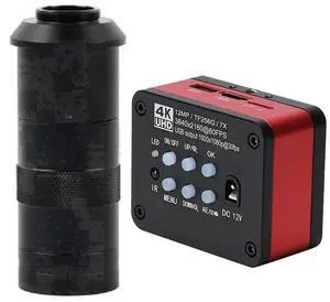 4K UHD FHD 60FPS Microscope Camera Industrial Electronic Video Digital Microscope & 100X C-Mount Lens - Red 4K UHD FHD 60FPS Microscope Camera Industrial Electronic Video Digital Microscope & 100X C-Mount Lens - Red