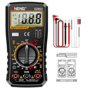 SZ853 Digital Multimeter Voltmeter 1999 Counts AC DC Voltage Current Resistance Temperature Tester with Buzzer Diode Test - Black SZ853 Digital Multimeter Voltmeter 1999 Counts AC DC Voltage Current Resistance Temperature Tester with Buzzer Diode Test - Black