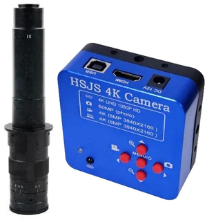 20205 HSJS 4K 60MP HDMI USB Industrial Video Microscope Camera For Phone PCB Repair & 300X C-Mount Lens 20205 HSJS 4K 60MP HDMI USB Industrial Video Microscope Camera For Phone PCB Repair & 300X C-Mount Lens