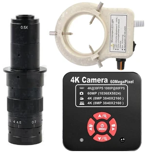 20205 NEW 4K 60MP HDMI USB TF Industrial Video Microscope Camera For Phone PCB Repair & 180X C-Mount Lens With 56-LED Adjustable Ring Light 20205 NEW 4K 60MP HDMI USB TF Industrial Video Microscope Camera For Phone PCB Repair & 180X C-Mount Lens With 56-LED Adjustable Ring Light