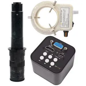 1080P 60FPS HDMI VGA USB Type C Video Microscope Camera & 300X C-Mount Lens With 56-LED Adjustable Ring Light 1080P 60FPS HDMI VGA USB Type C Video Microscope Camera & 300X C-Mount Lens With 56-LED Adjustable Ring Light