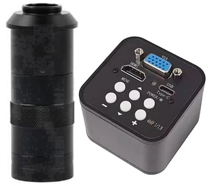 1080P 60FPS HDMI VGA USB Type C Video Microscope Camera & 100X C-Mount Lens 1080P 60FPS HDMI VGA USB Type C Video Microscope Camera & 100X C-Mount Lens