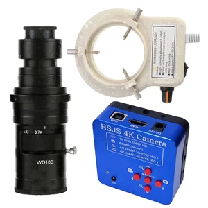 20205 HSJS 4K 60MP HDMI USB Industrial Video Microscope Camera For Phone PCB Repair & 200X C-Mount Lens With 56-LED Adjustable Ring Light 20205 HSJS 4K 60MP HDMI USB Industrial Video Microscope Camera For Phone PCB Repair & 200X C-Mount Lens With 56-LED Adjustable Ring Light