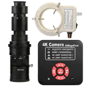 20205 NEW 4K 60MP HDMI USB TF Industrial Video Microscope Camera For Phone PCB Repair & 500X C-Mount Lens With 56-LED Adjustable Ring Light 20205 NEW 4K 60MP HDMI USB TF Industrial Video Microscope Camera For Phone PCB Repair & 500X C-Mount Lens With 56-LED Adjustable Ring Light