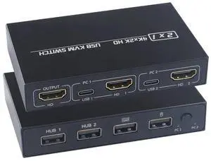 2 In1 Out 4KX2K USB HDMI-compatible KVM Switch Box for 2 PC Sharing Keyboard Mouse Printer Video Display USB Swltch Splitter 2 In1 Out 4KX2K USB HDMI-compatible KVM Switch Box for 2 PC Sharing Keyboard Mouse Printer Video Display USB Swltch Splitter