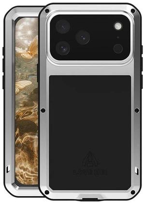 Powerful Phone Case for iPhone 17 Pro Max Metal Armor Shock Dirt Proof Water Cases - Silver Powerful Phone Case for iPhone 17 Pro Max Metal Armor Shock Dirt Proof Water Cases - Silver