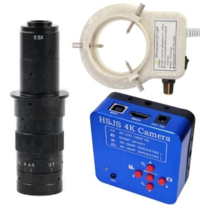 20205 HSJS 4K 60MP HDMI USB Industrial Video Microscope Camera For Phone PCB Repair & 180X C-Mount Lens With 56-LED Adjustable Ring Light 20205 HSJS 4K 60MP HDMI USB Industrial Video Microscope Camera For Phone PCB Repair & 180X C-Mount Lens With 56-LED Adjustable Ring Light