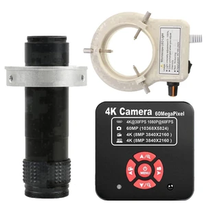 20205 NEW 4K 60MP HDMI USB TF Industrial Video Microscope Camera For Phone PCB Repair & 120X C-Mount Lens With 56-LED Adjustable Ring Light 20205 NEW 4K 60MP HDMI USB TF Industrial Video Microscope Camera For Phone PCB Repair & 120X C-Mount Lens With 56-LED Adjustable Ring Light