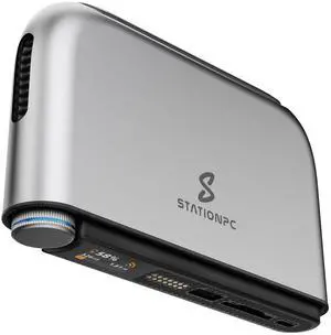 STATIONPC PocketCloud Portable NAS, M.2 NVMe & SD Card Slots, Up to 8TB Capacity (Diskless), One-Click Backup, Wi-Fi 6 Support, LCD Display & App Control, Dual 3200mAh Batteries for Outdoor Backup STATIONPC PocketCloud Portable NAS, M.2 NVMe & SD Card Slots, Up to 8TB Capacity (Diskless), One-Click Backup, Wi-Fi 6 Support, LCD Display & App Control, Dual 3200mAh Batteries for Outdoor Backup