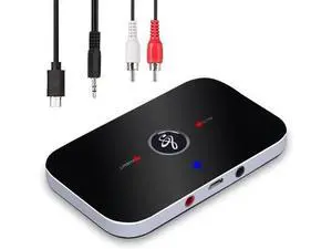 Bluetooth Transmitter Receiver, 2-in-1 Auxiliary Bluetooth 5.0 Audio Adapter with Auxiliary 3.5mm R/L Cable for TV/Airplane/Home Stereo/Speakers/BT Headphones, RCA AUX 3.5mm Bluetooth Music Receiver Bluetooth Transmitter Receiver, 2-in-1 Auxiliary Bluetooth 5.0 Audio Adapter with Auxiliary 3.5mm R/L Cable for TV/Airplane/Home Stereo/Speakers/BT Headphones, RCA AUX 3.5mm Bluetooth Music Receiver