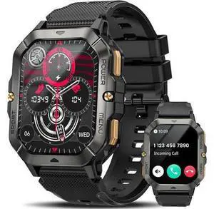 Men's Military Smartwatch (Answer/Dial), 2.02-Inch Fitness Smartwatch for Android and iPhone, Waterproof Fitness Tracker with Blood Pressure/Heart Rate/Sleep/100+ Sports Mode, Men's Watch Men's Military Smartwatch (Answer/Dial), 2.02-Inch Fitness Smartwatch for Android and iPhone, Waterproof Fitness Tracker with Blood Pressure/Heart Rate/Sleep/100+ Sports Mode, Men's Watch