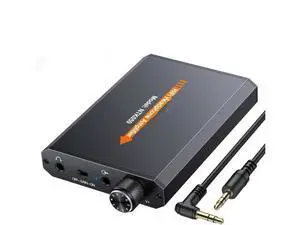 Portable 3.5mm Headphone Amplifier Two-Stage Gain Switch, 16-300 Ohm, Aluminum Matte Finish Portable 3.5mm Headphone Amplifier Two-Stage Gain Switch, 16-300 Ohm, Aluminum Matte Finish