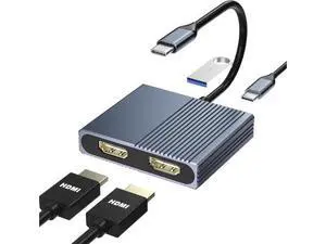 Laptop Docking Station Dual Monitor, USB C Docking Station for Dell/HP/Lenovo/Mac, Dual HDMI Adapter for 2 Monitors, USB Type-C Hub with USB3.0/PD, USB C to Dual HDMI Adapter Laptop Docking Station Dual Monitor, USB C Docking Station for Dell/HP/Lenovo/Mac, Dual HDMI Adapter for 2 Monitors, USB Type-C Hub with USB3.0/PD, USB C to Dual HDMI Adapter